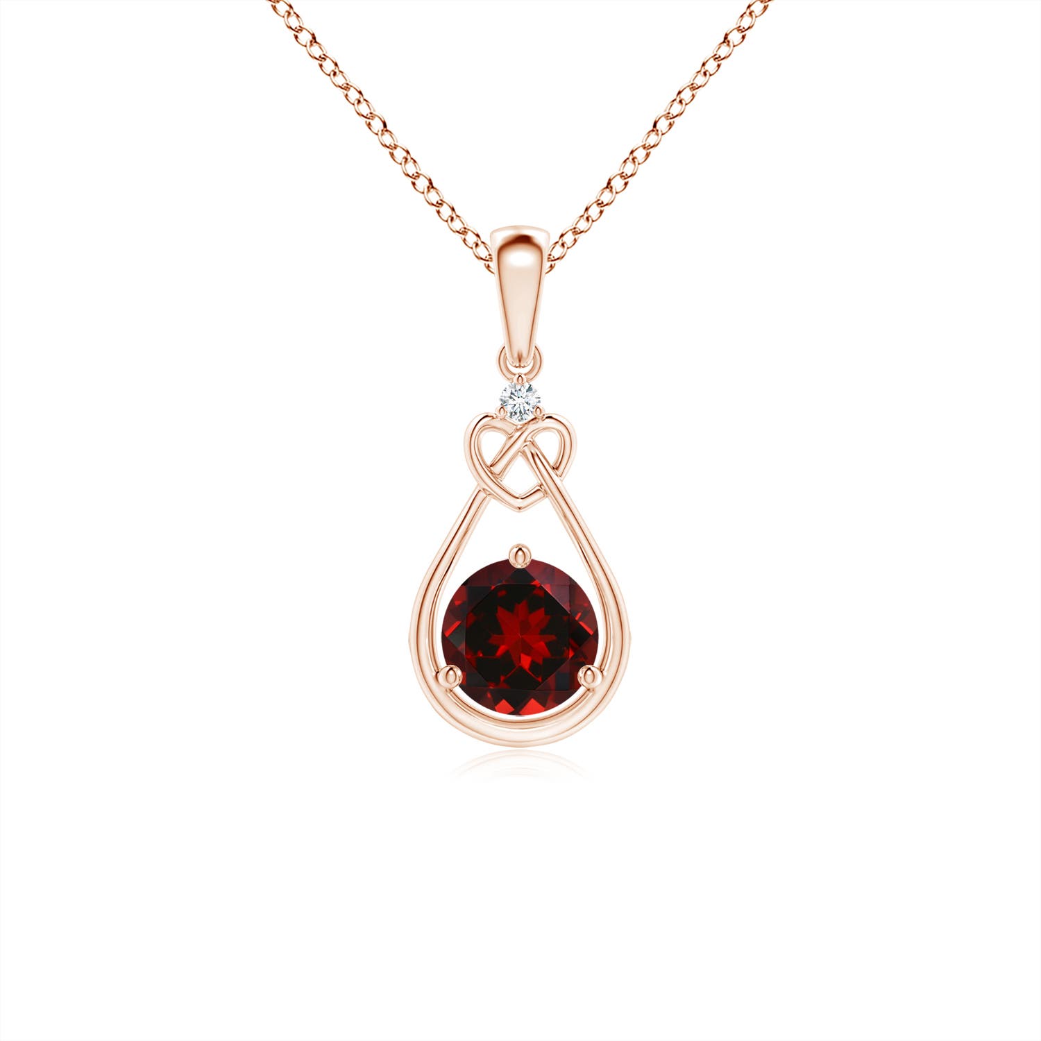 AAAA - Garnet / 0.61 CT / 14 KT Rose Gold