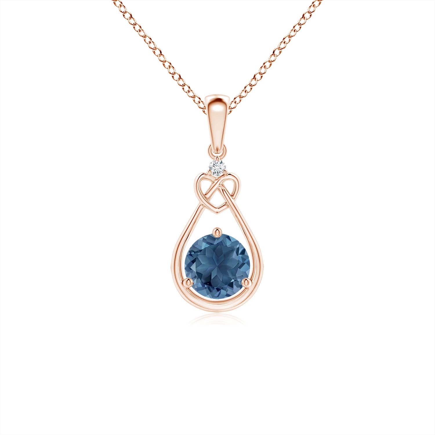 A - London Blue Topaz / 0.61 CT / 14 KT Rose Gold