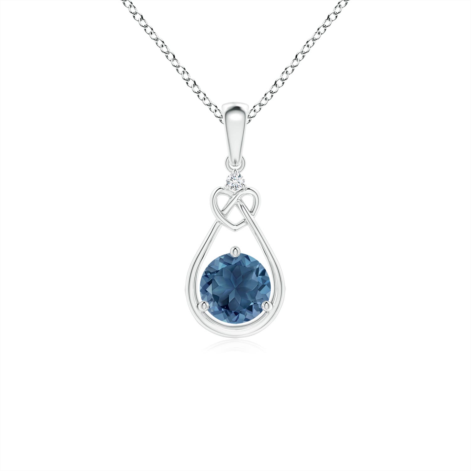 A - London Blue Topaz / 0.61 CT / 14 KT White Gold