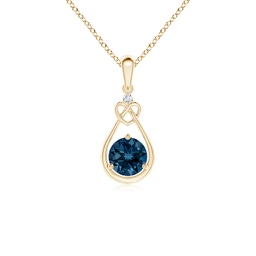 Heart Yellow Gold London Blue Topaz Necklaces & Pendants
