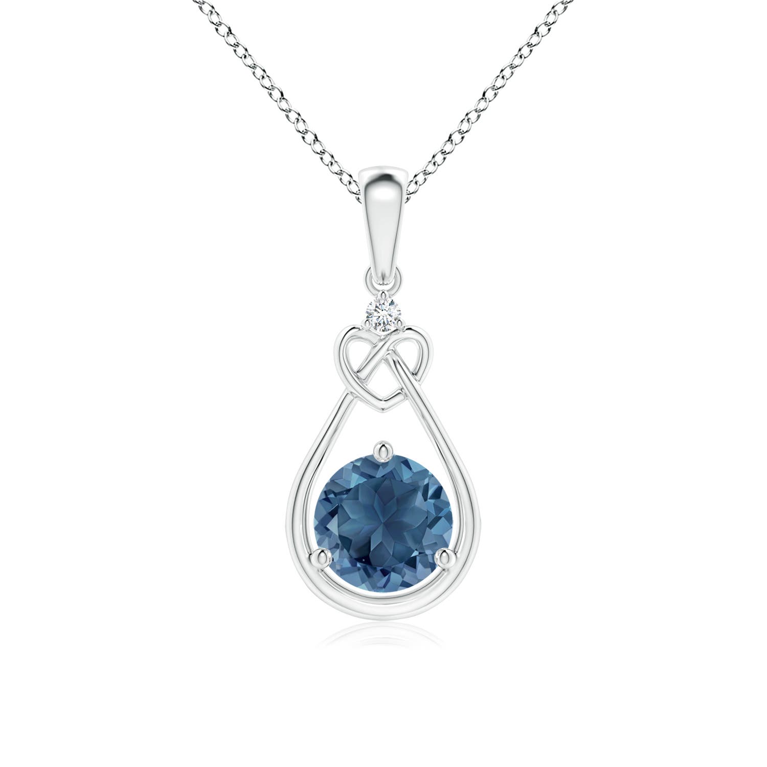 A - London Blue Topaz / 0.96 CT / 14 KT White Gold