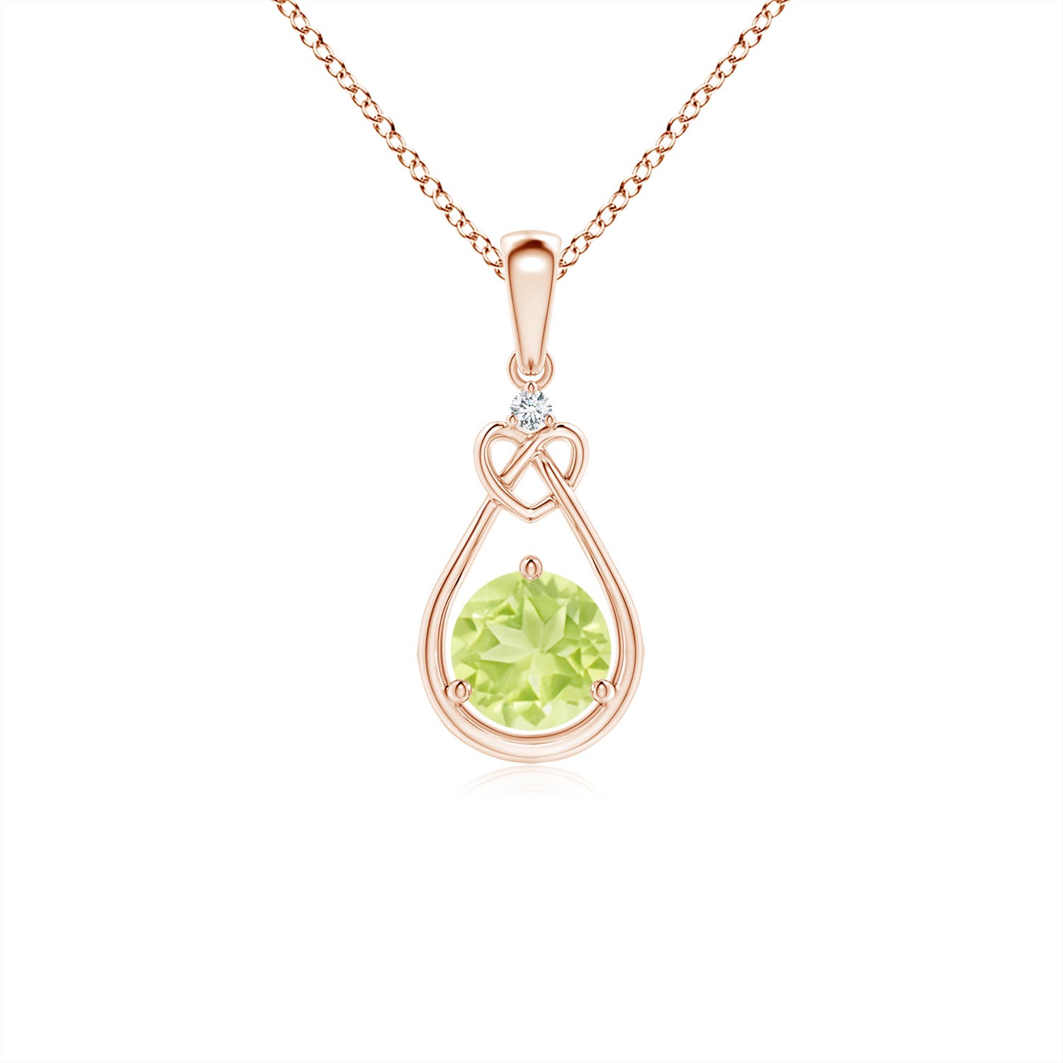 A - Peridot / 0.56 CT / 14 KT Rose Gold