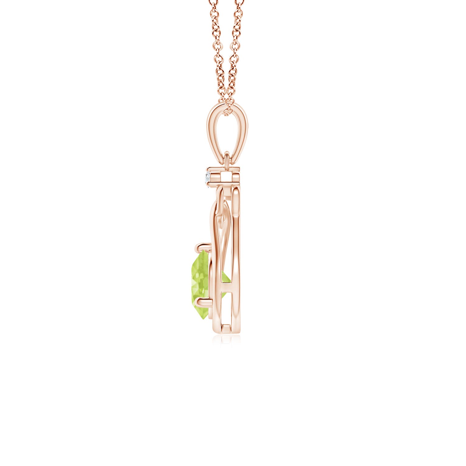 A - Peridot / 0.56 CT / 14 KT Rose Gold