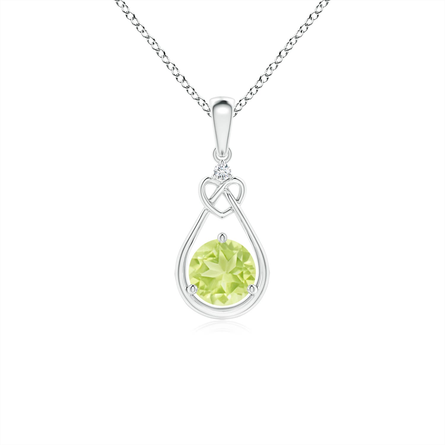 A - Peridot / 0.56 CT / 14 KT White Gold