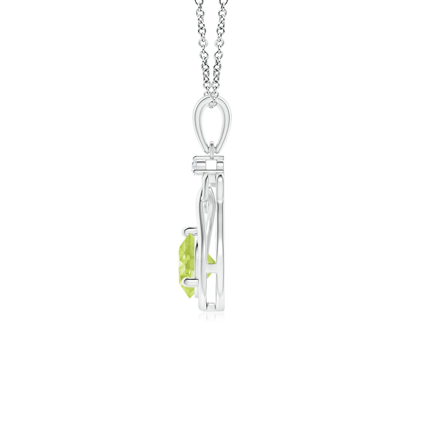 A - Peridot / 0.56 CT / 14 KT White Gold