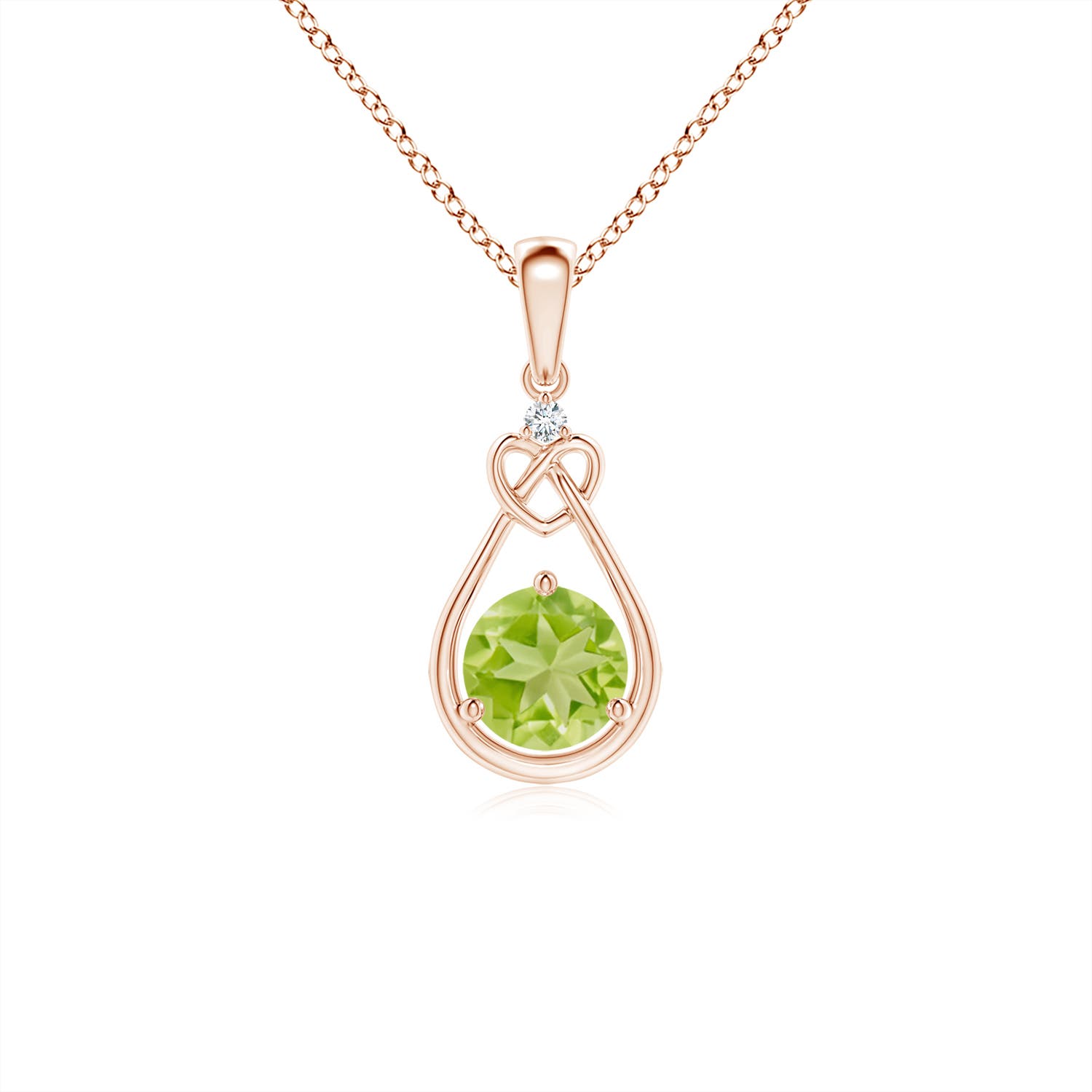 AA - Peridot / 0.56 CT / 14 KT Rose Gold