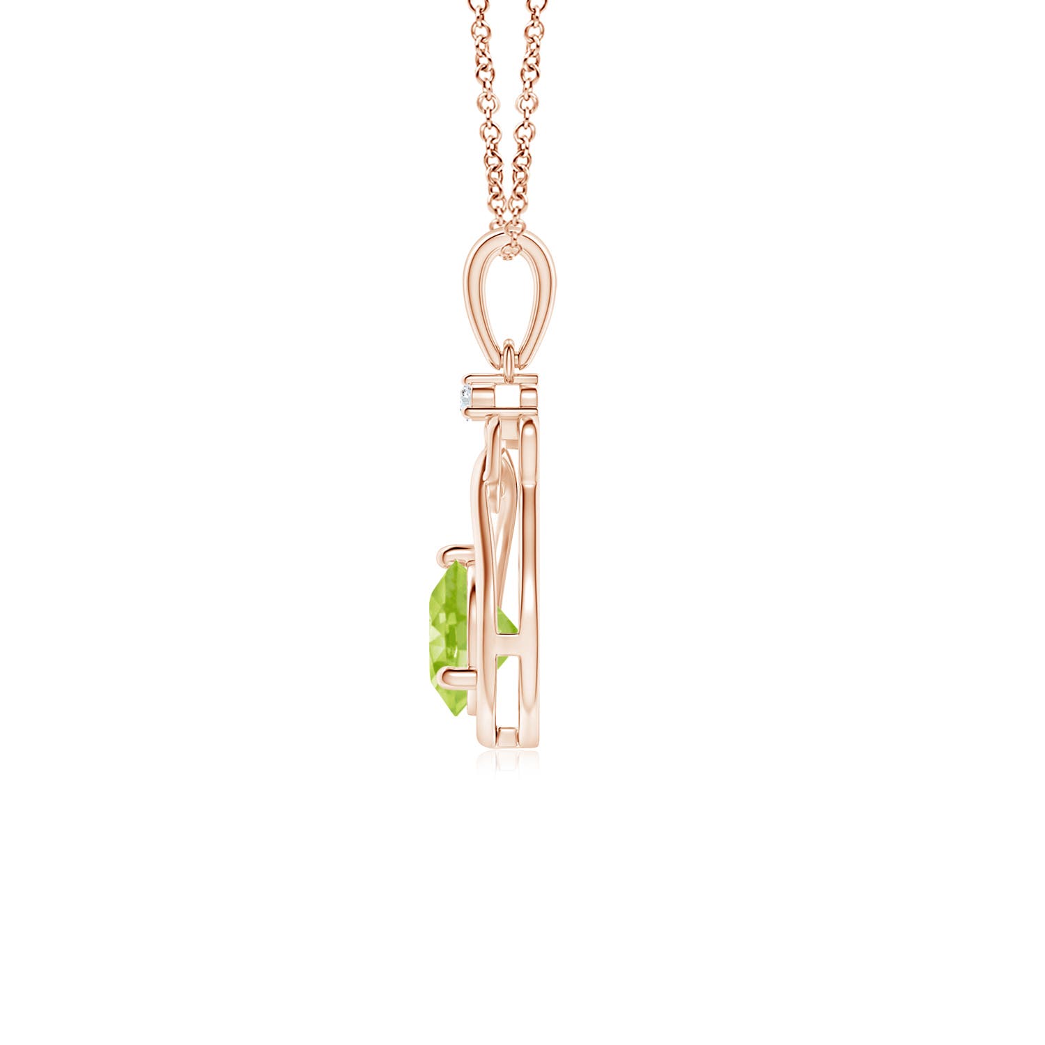 AA - Peridot / 0.56 CT / 14 KT Rose Gold