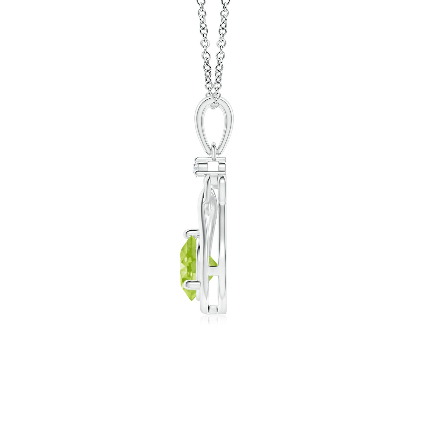 AA - Peridot / 0.56 CT / 14 KT White Gold