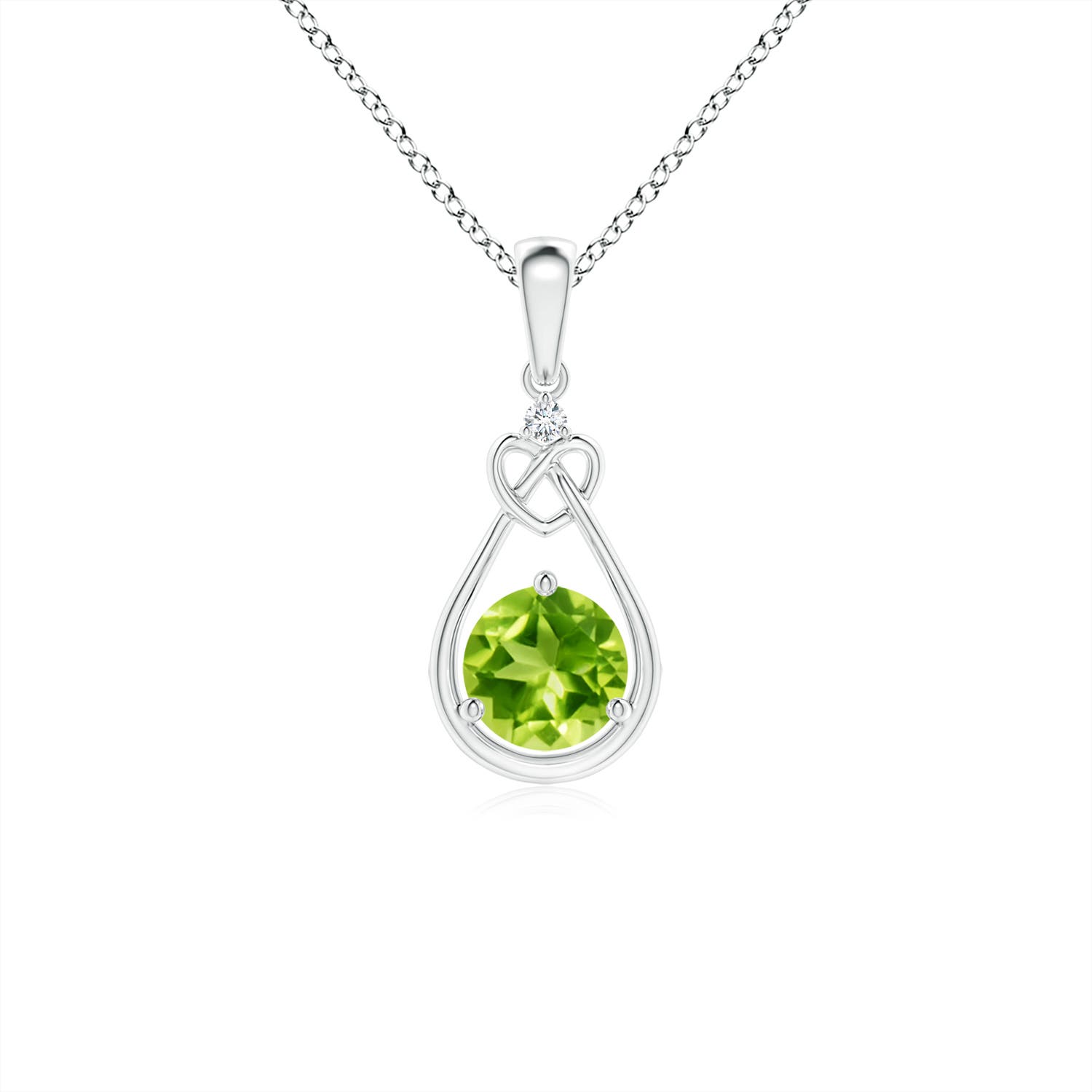 AAA - Peridot / 0.56 CT / 14 KT White Gold