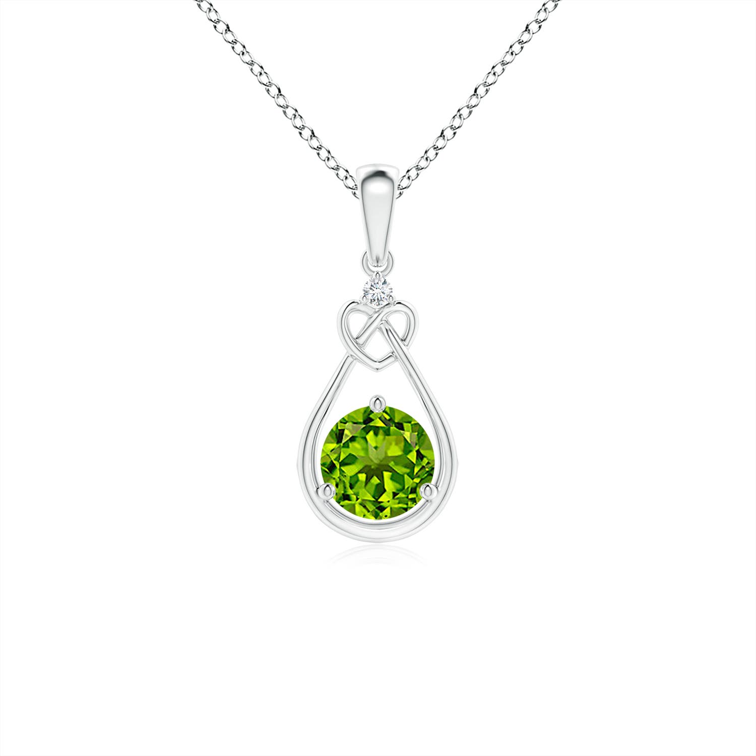 AAAA - Peridot / 0.56 CT / 14 KT White Gold