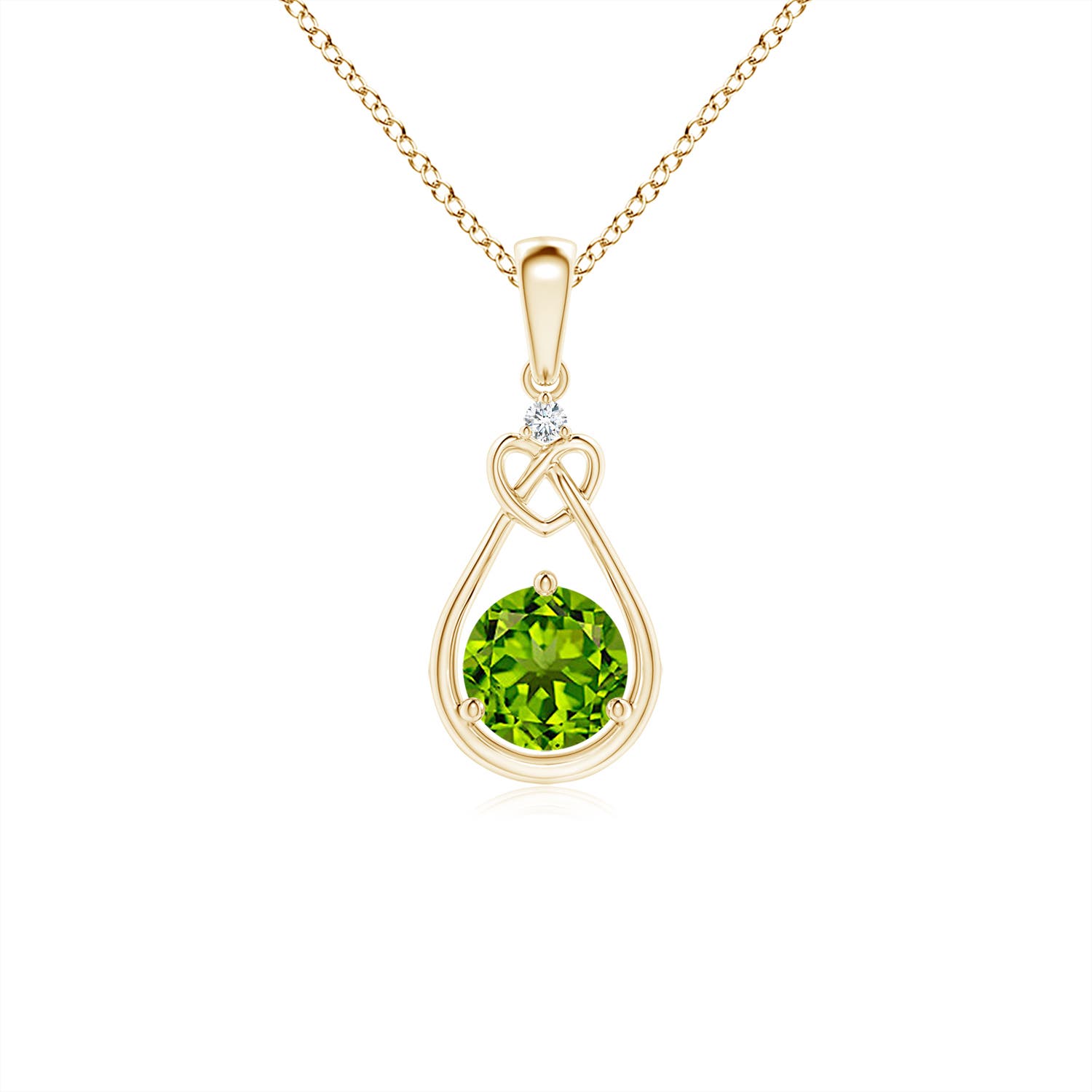 AAAA - Peridot / 0.56 CT / 14 KT Yellow Gold