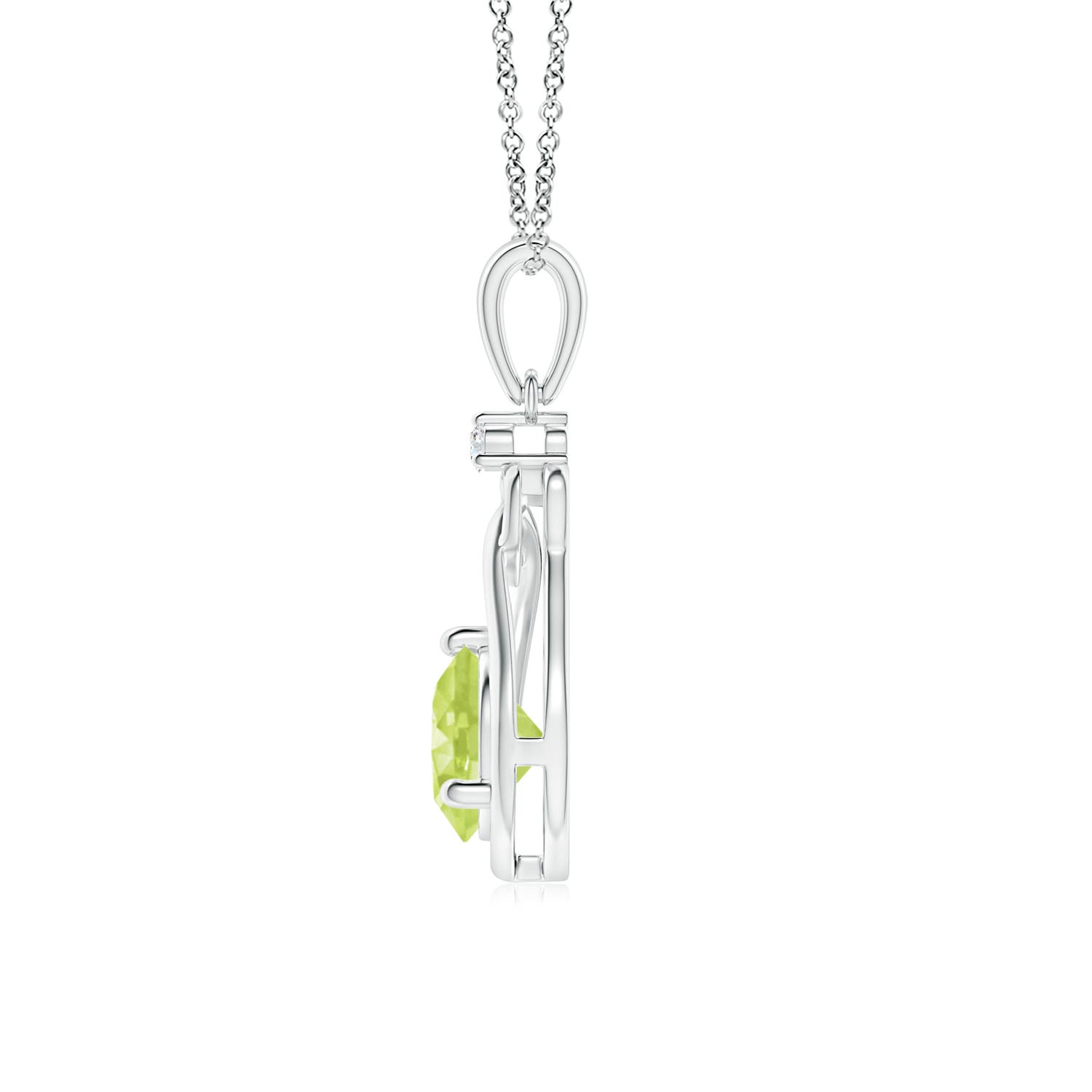 A - Peridot / 0.96 CT / 14 KT White Gold