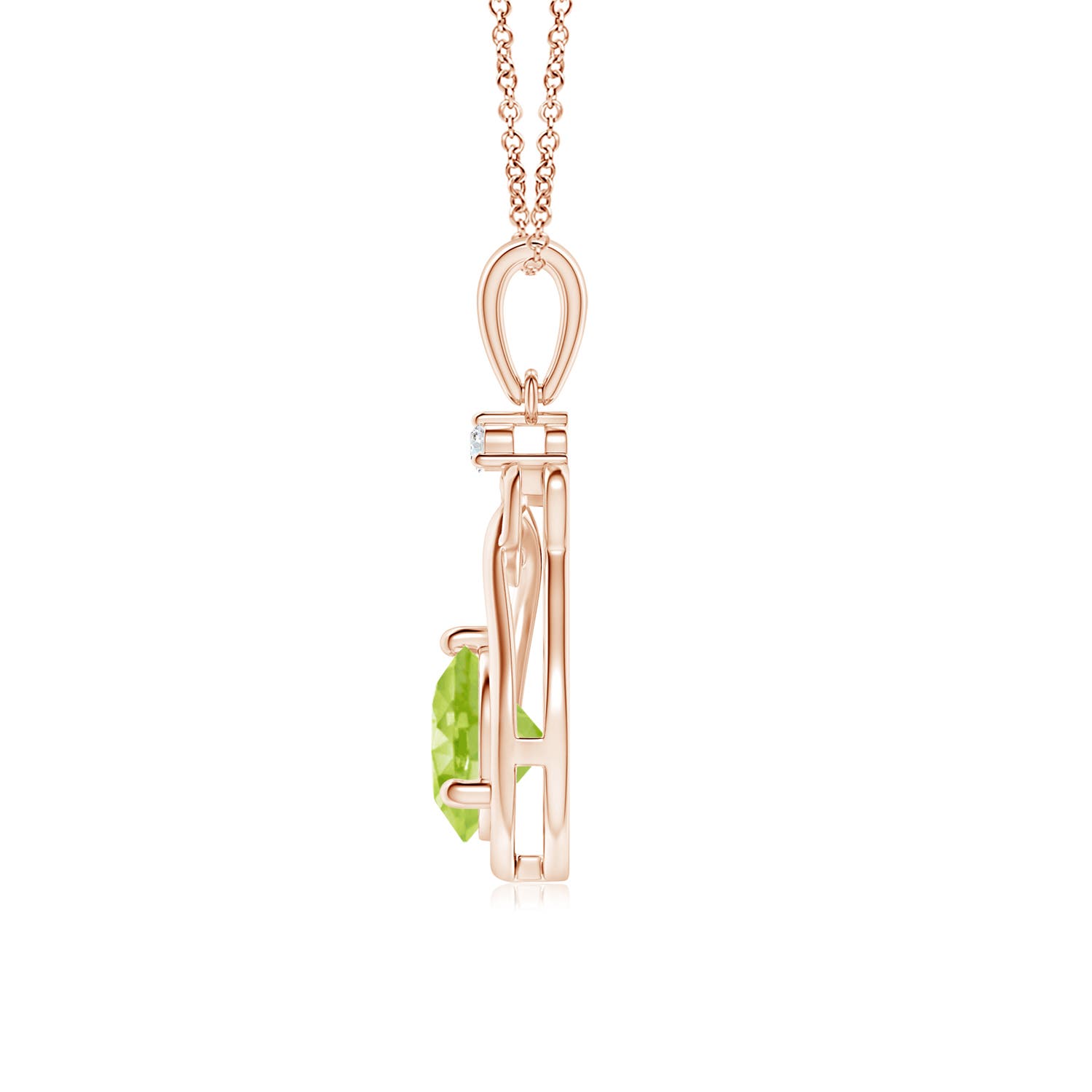 AA - Peridot / 0.96 CT / 14 KT Rose Gold