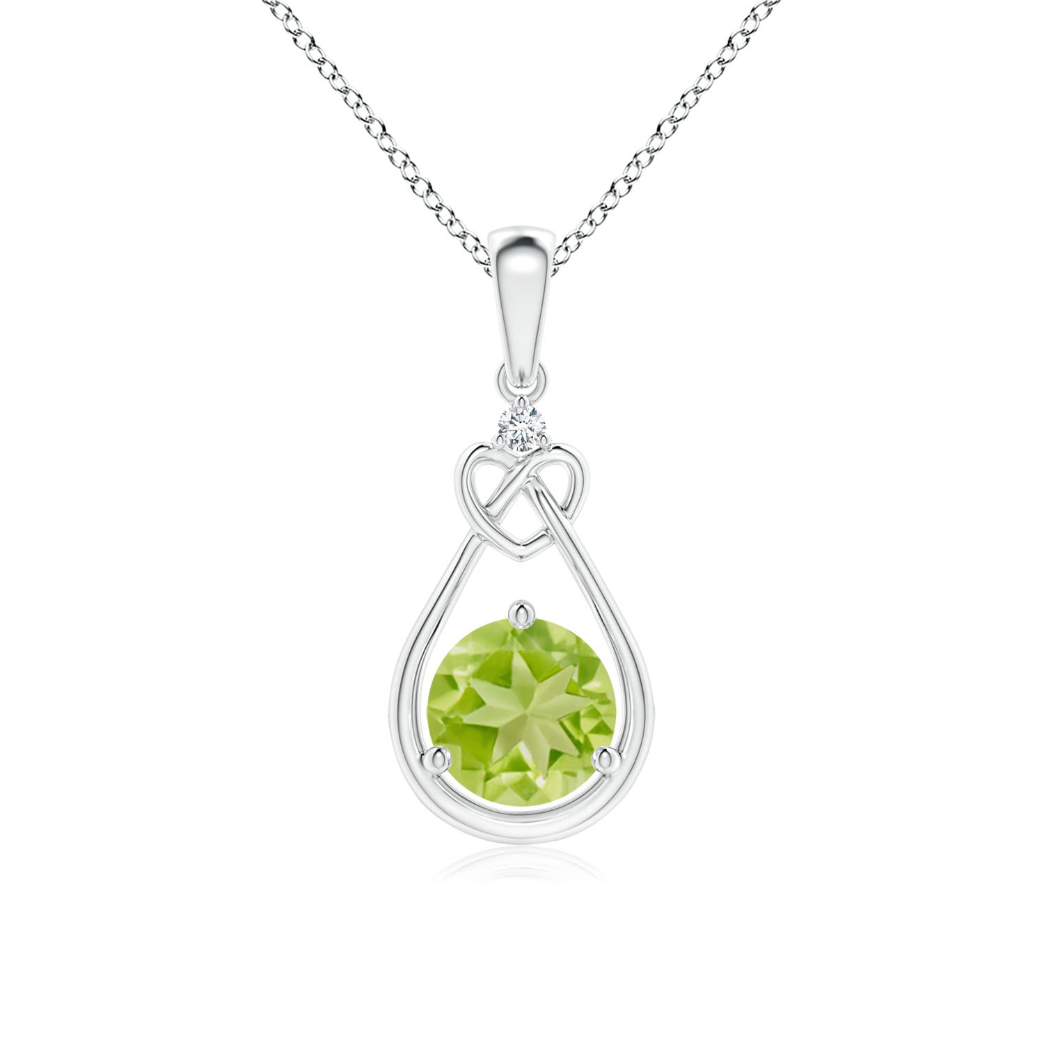 AA - Peridot / 0.96 CT / 14 KT White Gold