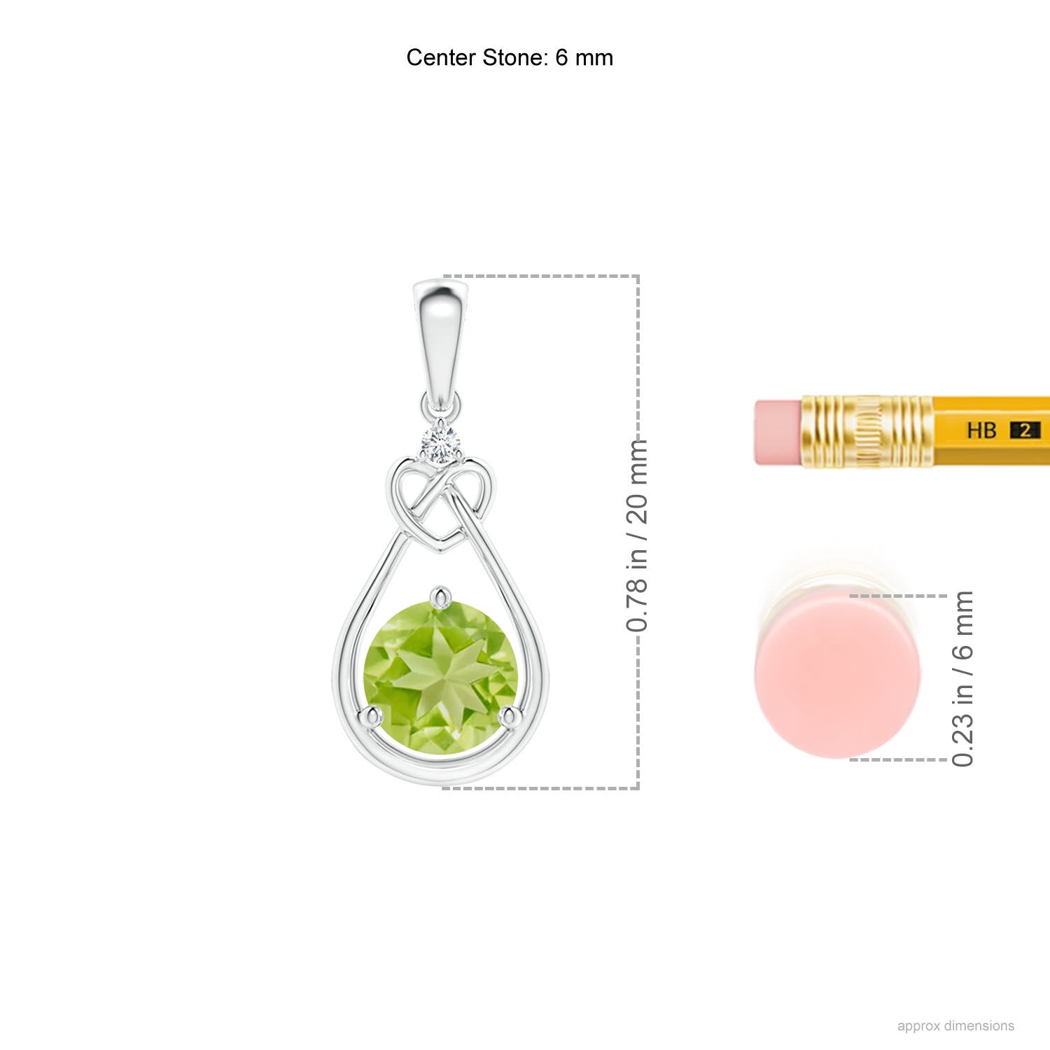 AA - Peridot / 0.96 CT / 14 KT White Gold