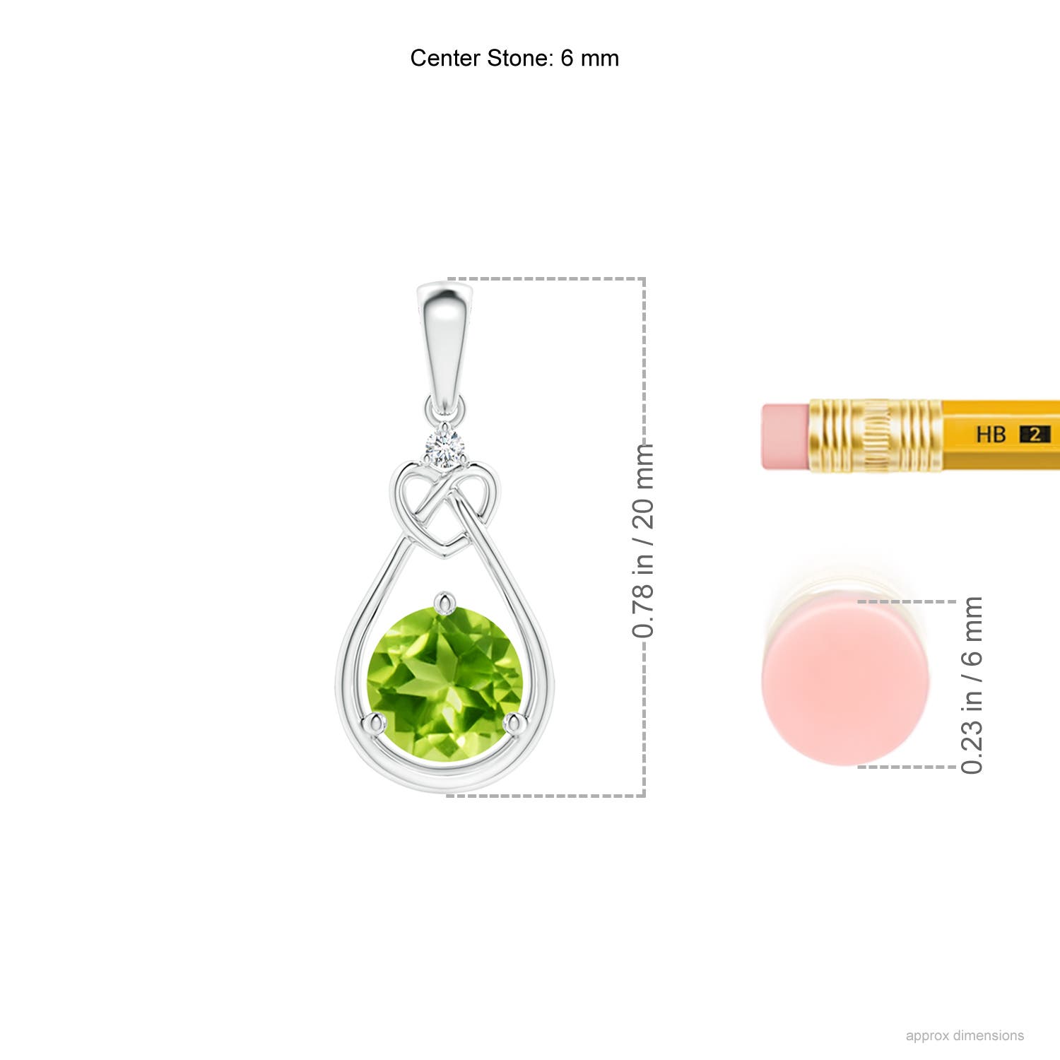 AAA - Peridot / 0.96 CT / 14 KT White Gold