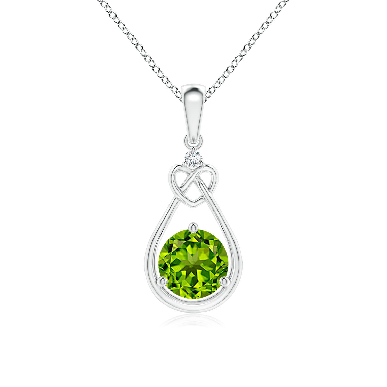 AAAA - Peridot / 0.96 CT / 14 KT White Gold