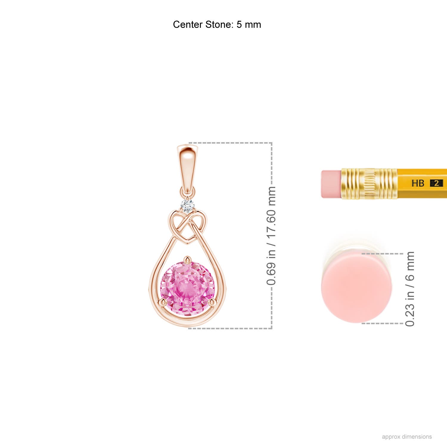 A - Pink Sapphire / 0.61 CT / 14 KT Rose Gold