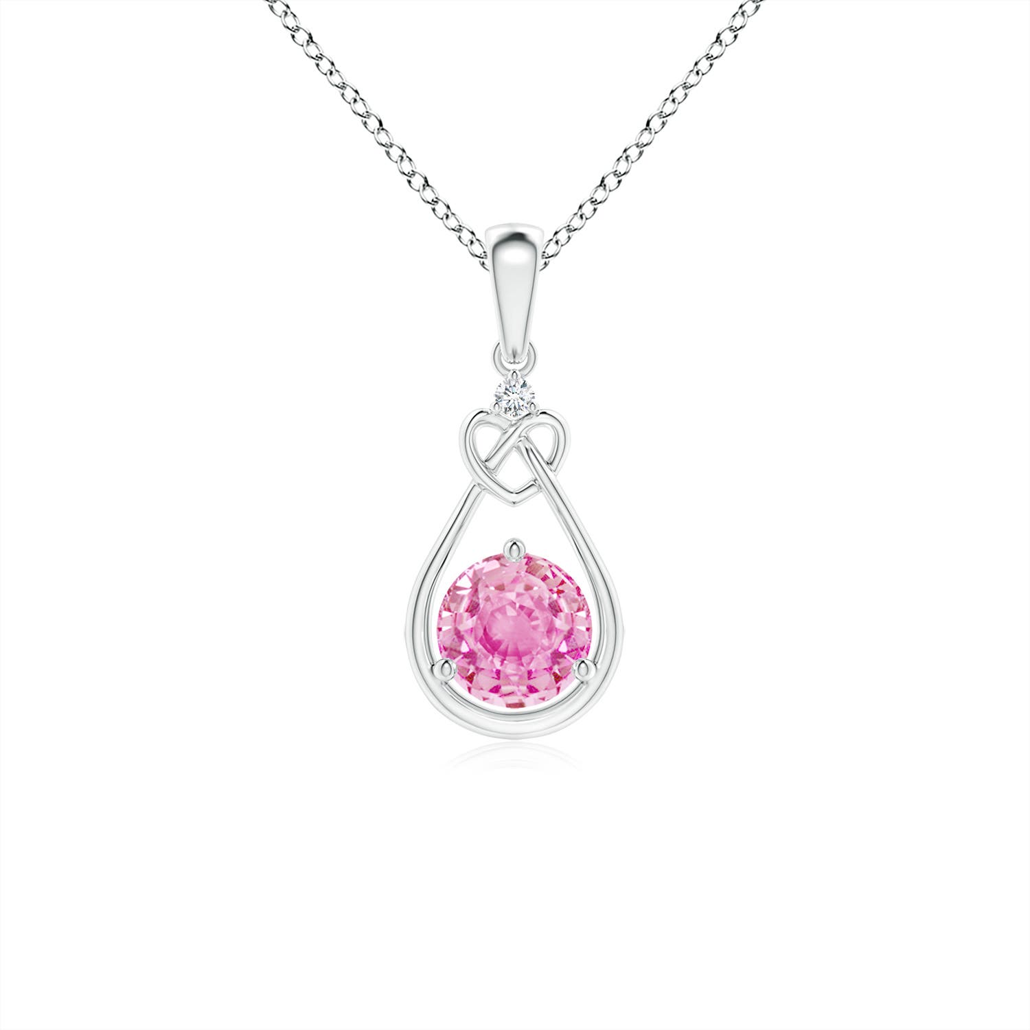 A - Pink Sapphire / 0.61 CT / 14 KT White Gold