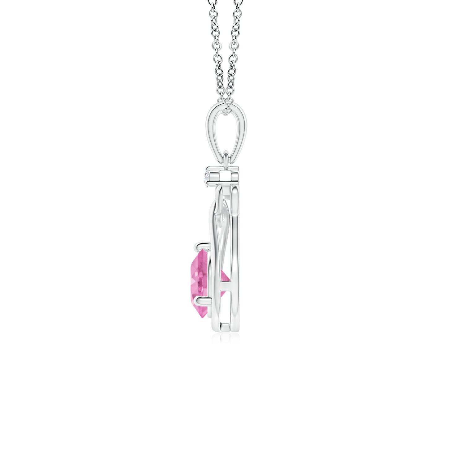 A - Pink Sapphire / 0.61 CT / 14 KT White Gold