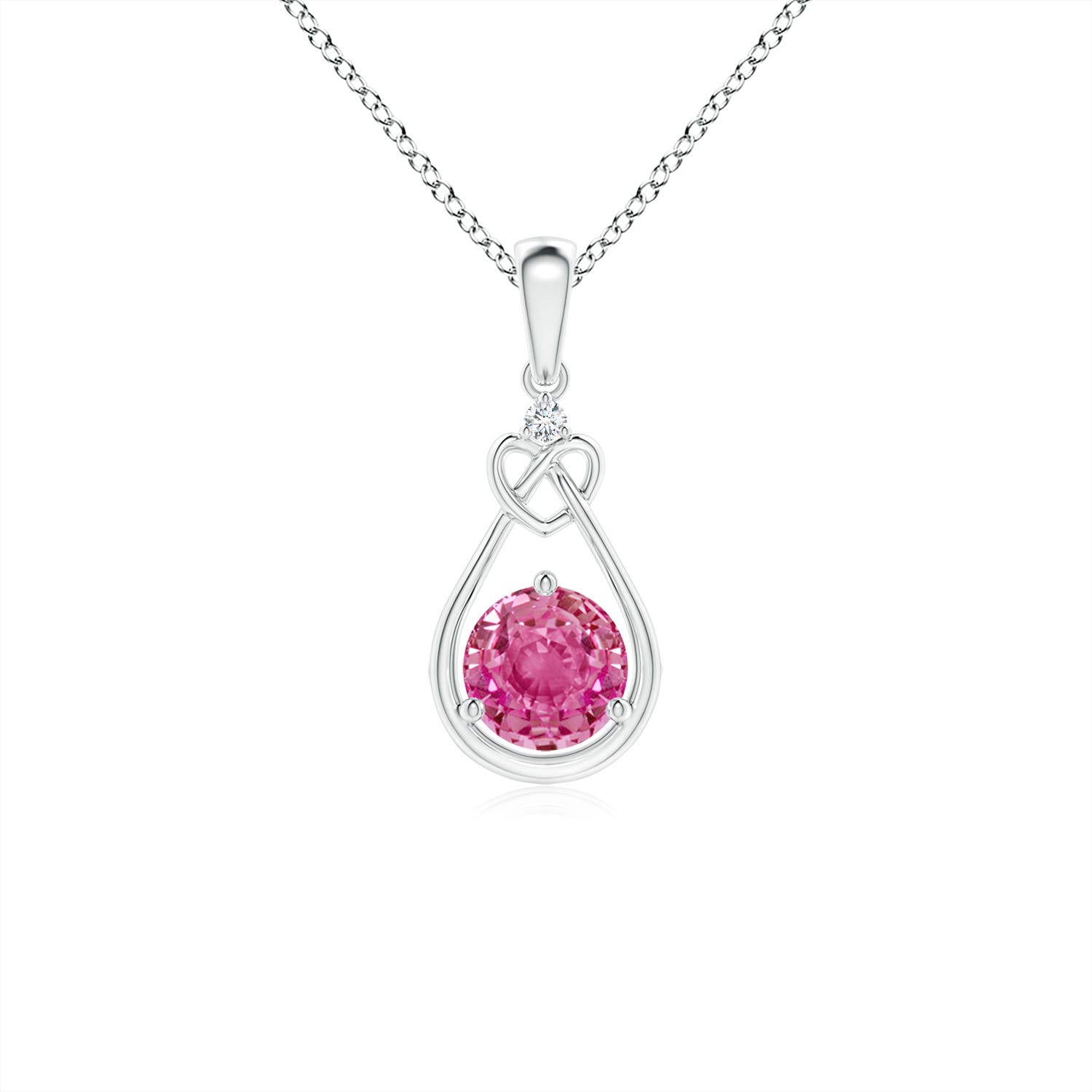 AAA - Pink Sapphire / 0.61 CT / 14 KT White Gold