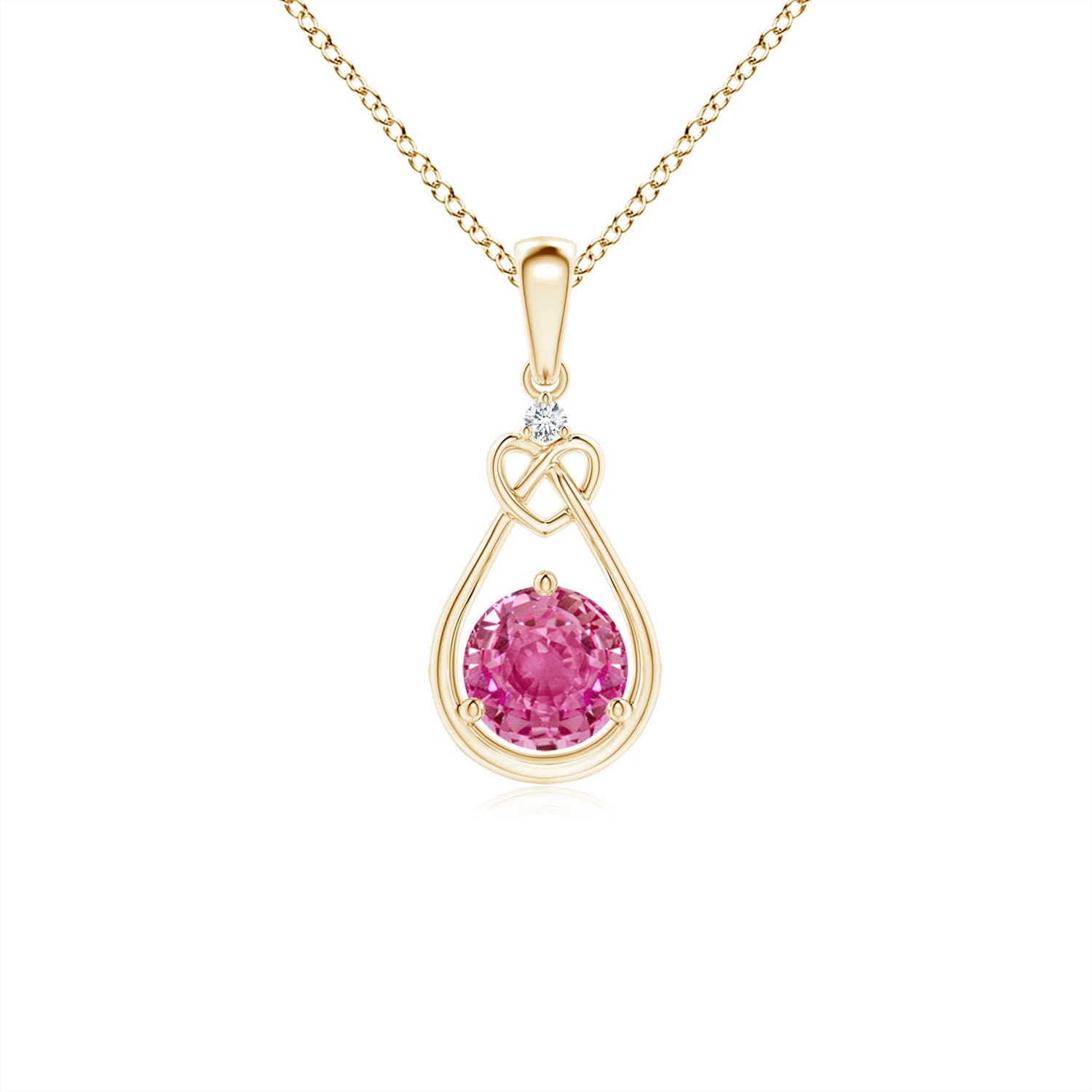 AAA - Pink Sapphire / 0.61 CT / 14 KT Yellow Gold