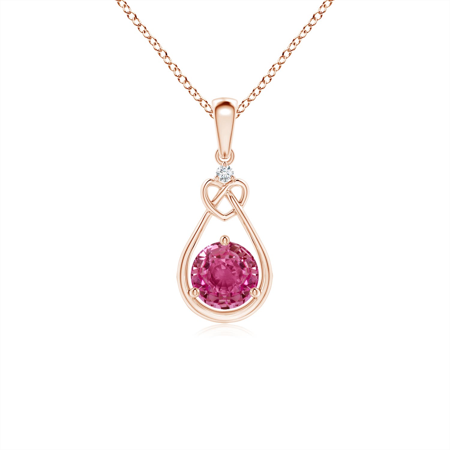 AAAA - Pink Sapphire / 0.61 CT / 14 KT Rose Gold