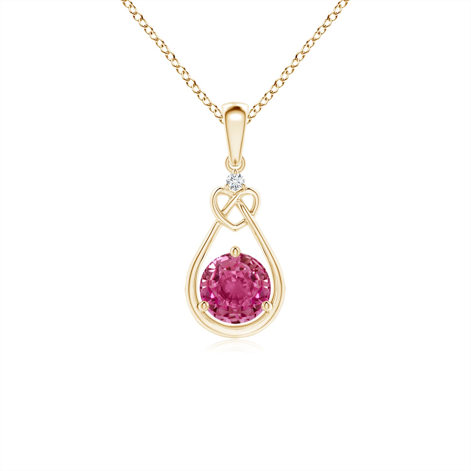 AAAA - Pink Sapphire / 0.61 CT / 14 KT Yellow Gold