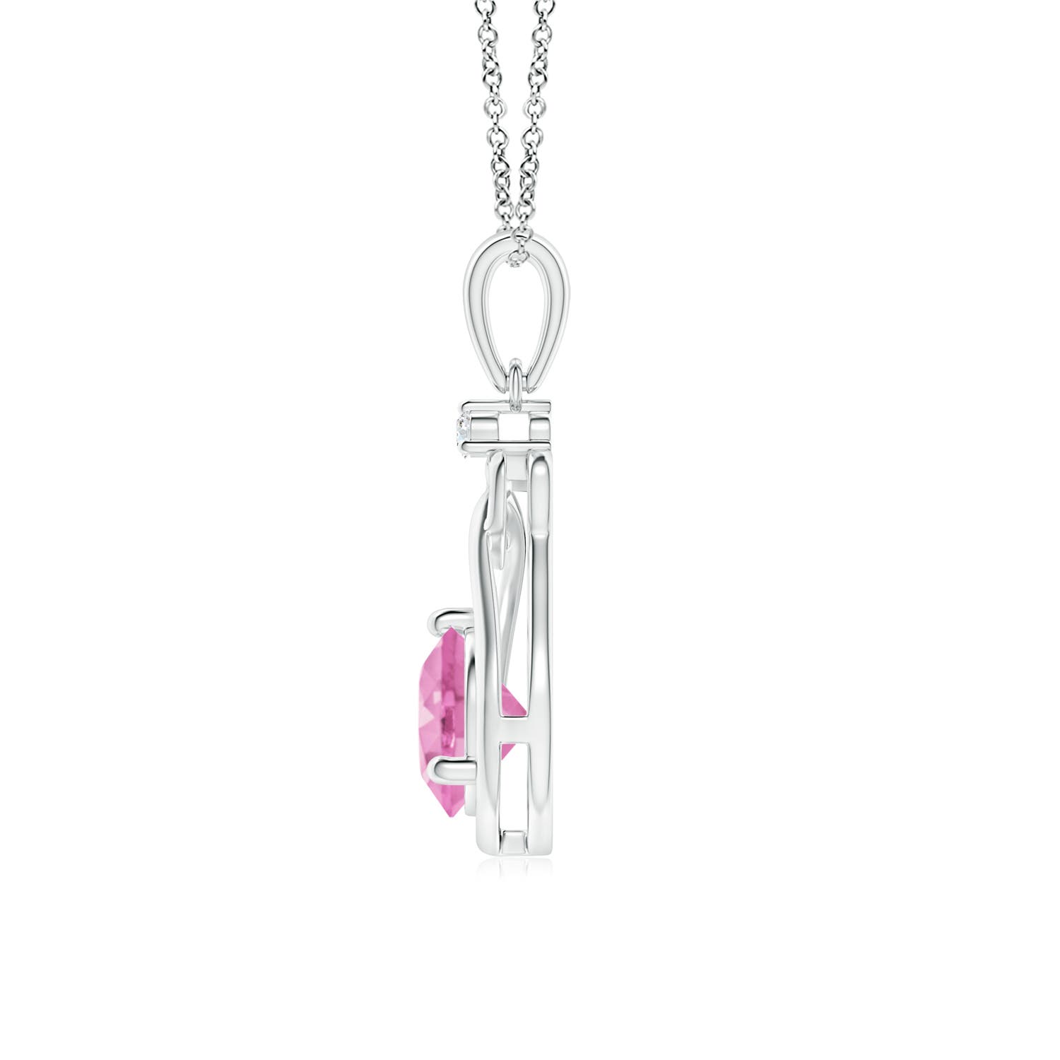 A - Pink Sapphire / 1.01 CT / 14 KT White Gold