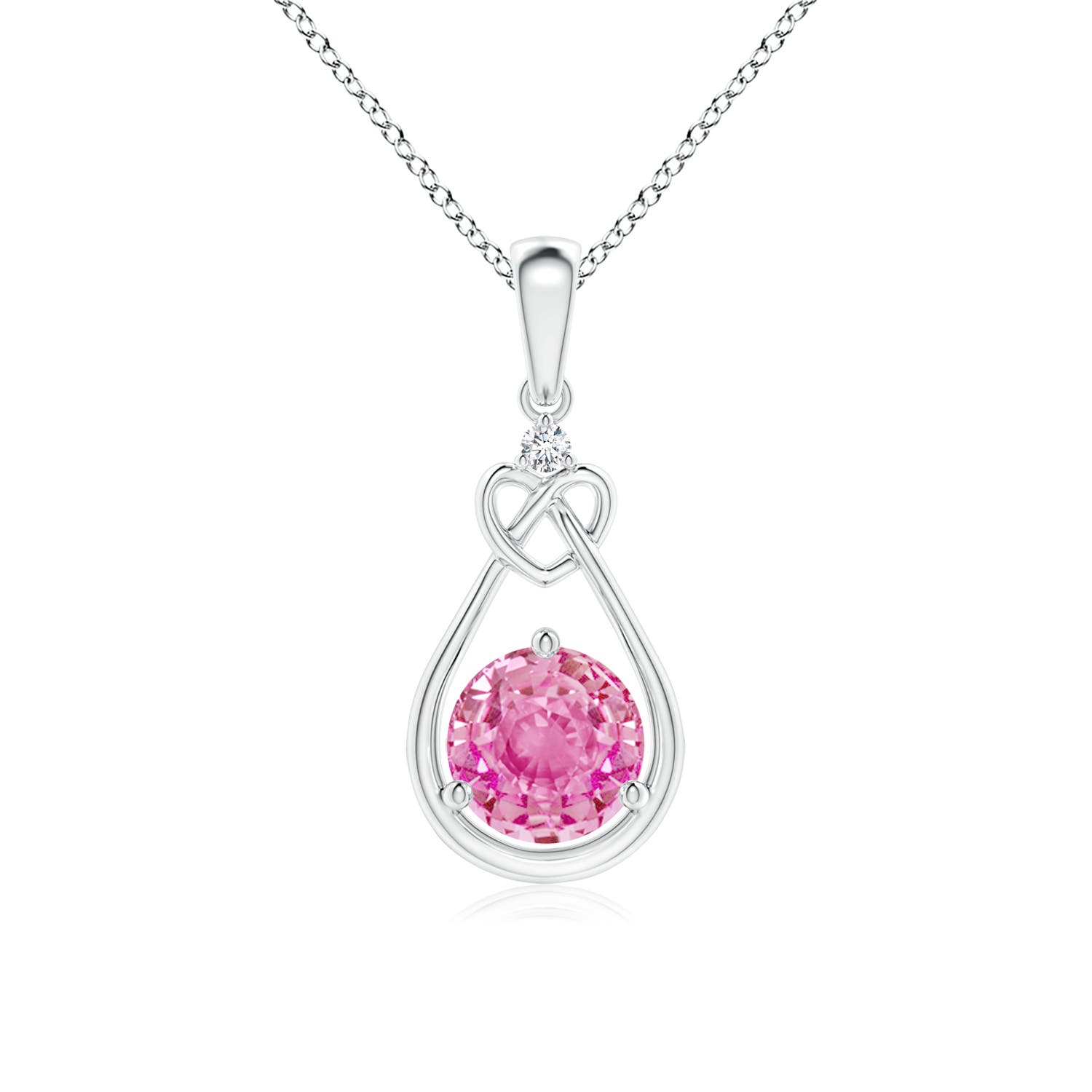 AA - Pink Sapphire / 1.01 CT / 14 KT White Gold