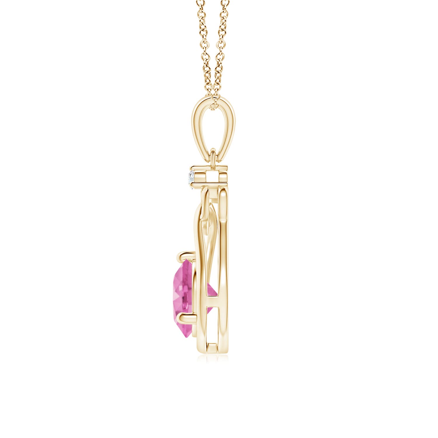 AA - Pink Sapphire / 1.01 CT / 14 KT Yellow Gold