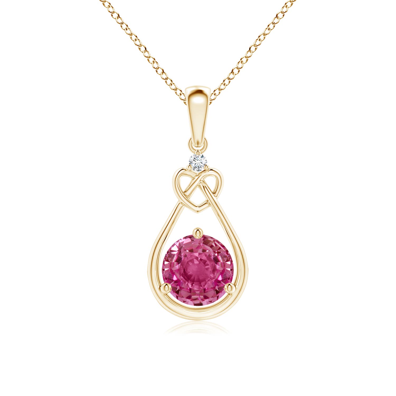 AAAA - Pink Sapphire / 1.01 CT / 14 KT Yellow Gold