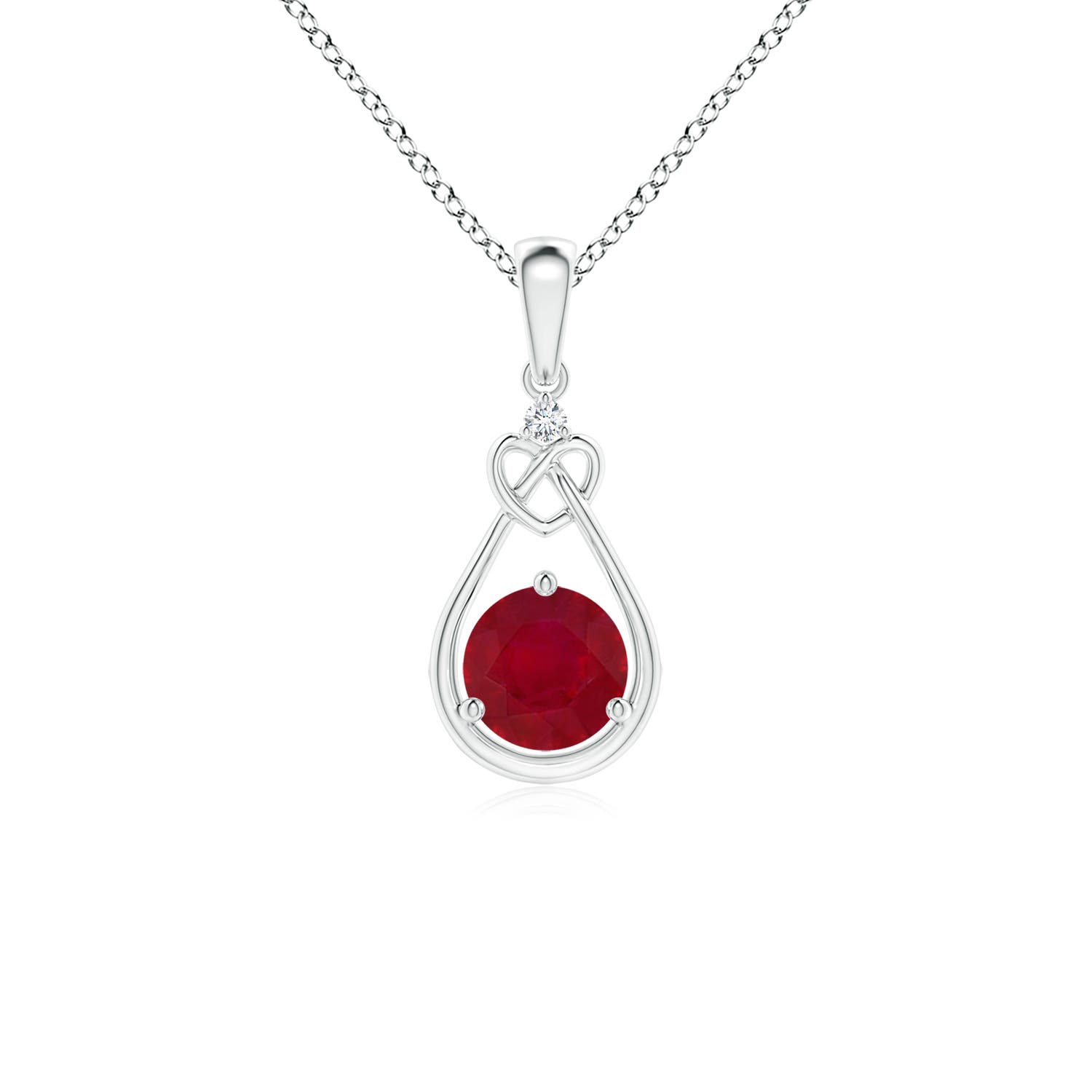 AA - Ruby / 0.61 CT / 14 KT White Gold