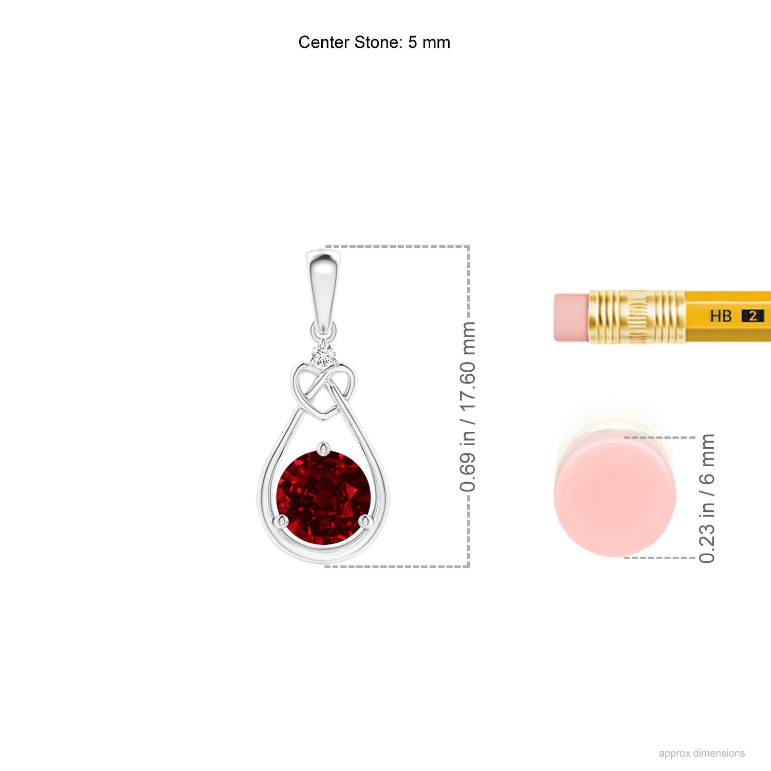 AAAA - Ruby / 0.61 CT / 14 KT White Gold