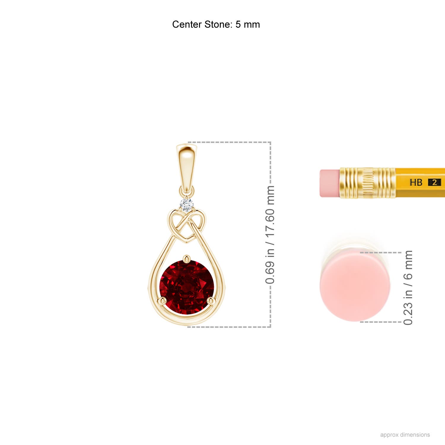 AAAA - Ruby / 0.61 CT / 14 KT Yellow Gold