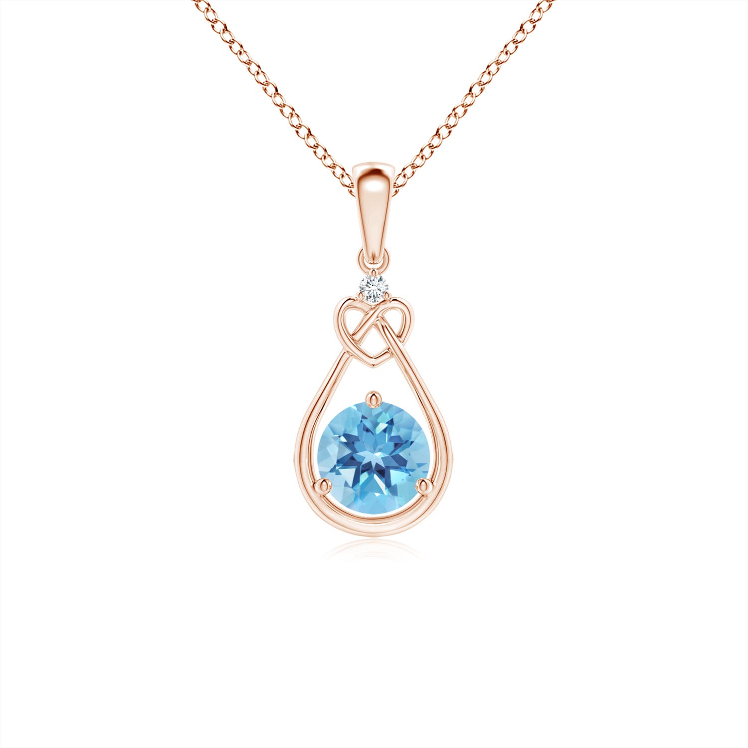 A - Swiss Blue Topaz / 0.61 CT / 14 KT Rose Gold