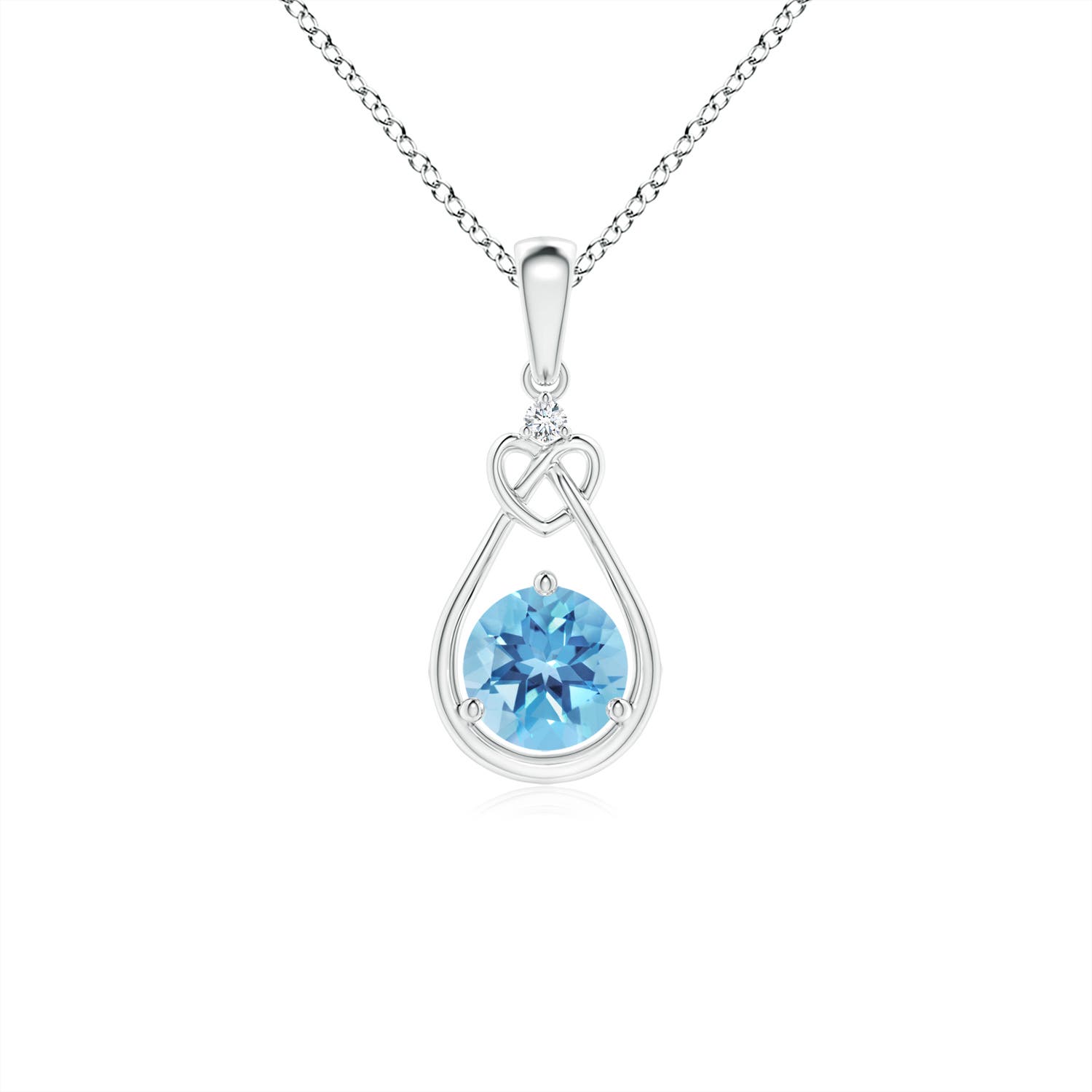 A - Swiss Blue Topaz / 0.61 CT / 14 KT White Gold