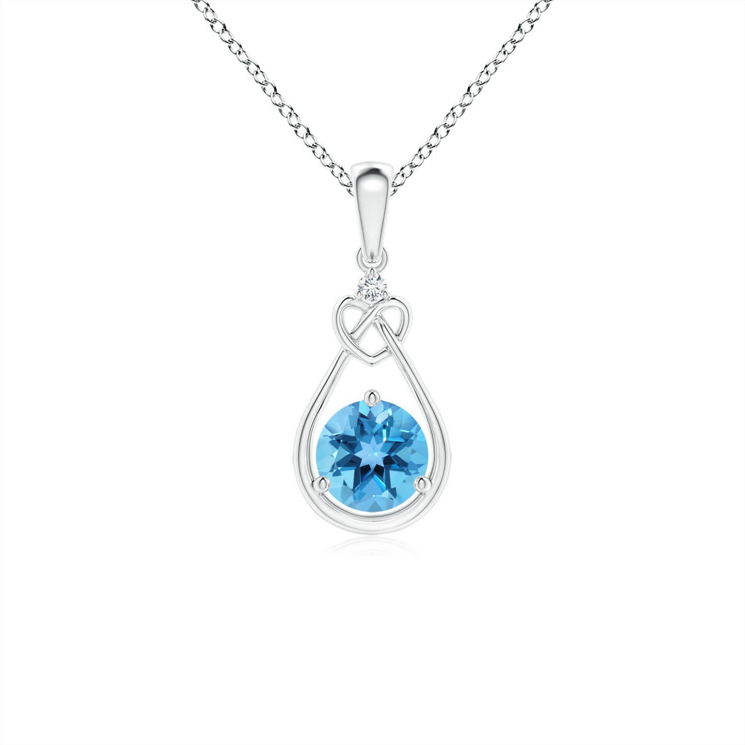 AA - Swiss Blue Topaz / 0.61 CT / 14 KT White Gold