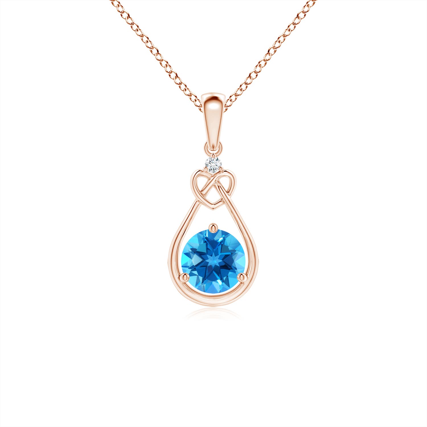 AAAA - Swiss Blue Topaz / 0.61 CT / 14 KT Rose Gold