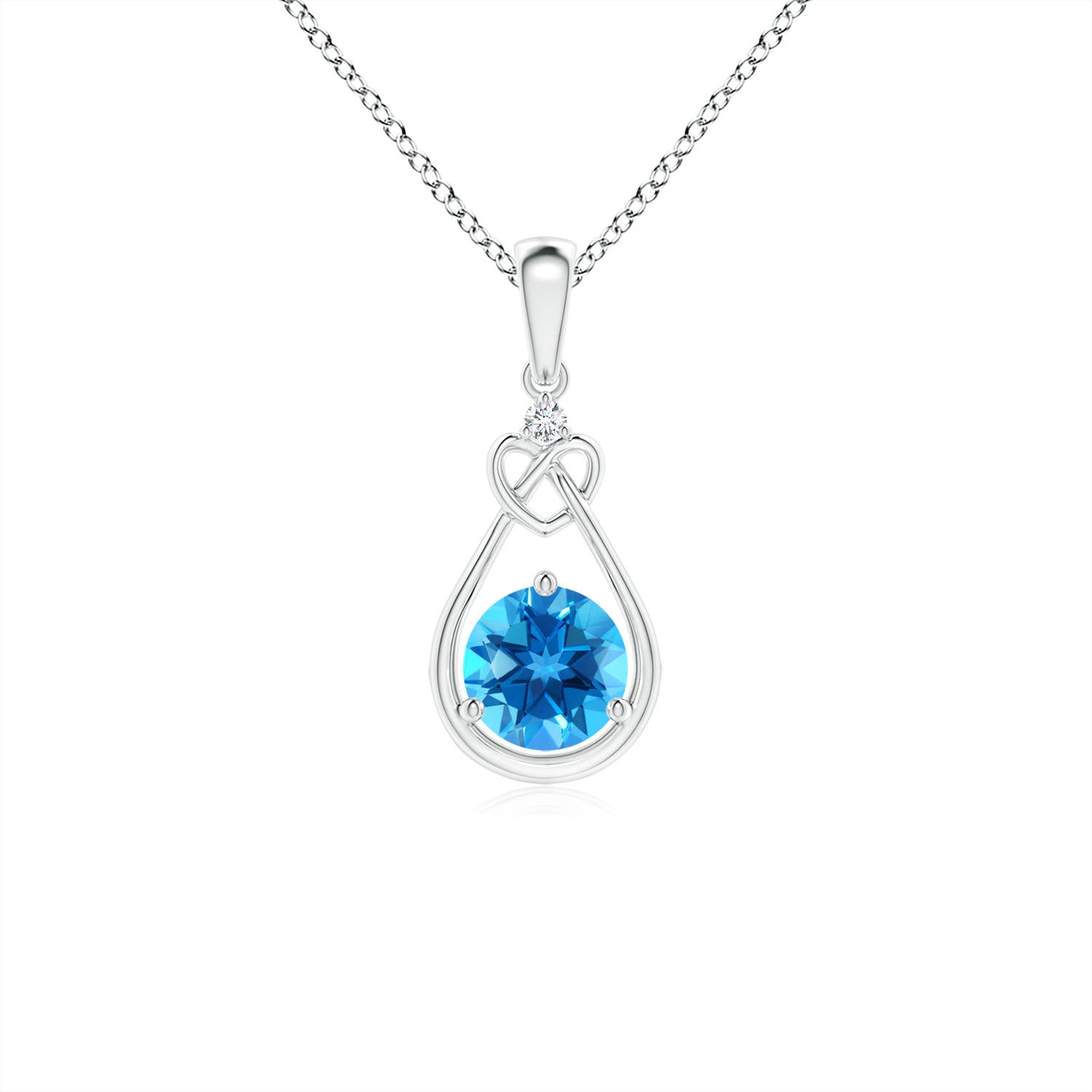 AAAA - Swiss Blue Topaz / 0.61 CT / 14 KT White Gold