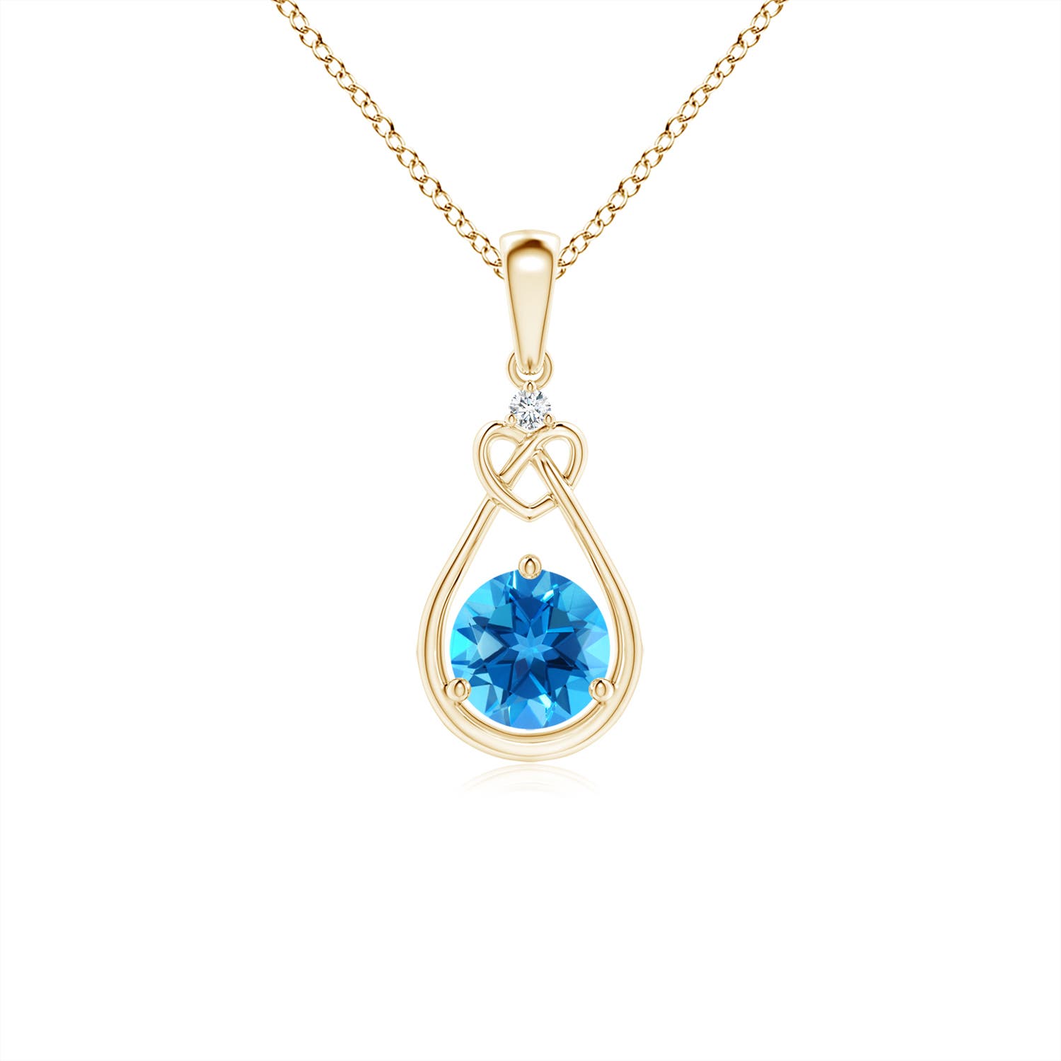 AAAA - Swiss Blue Topaz / 0.61 CT / 14 KT Yellow Gold