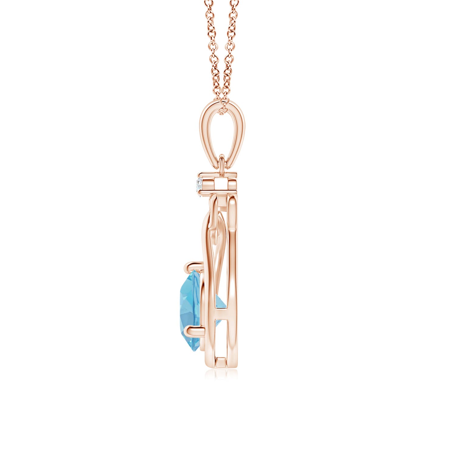 A - Swiss Blue Topaz / 0.96 CT / 14 KT Rose Gold