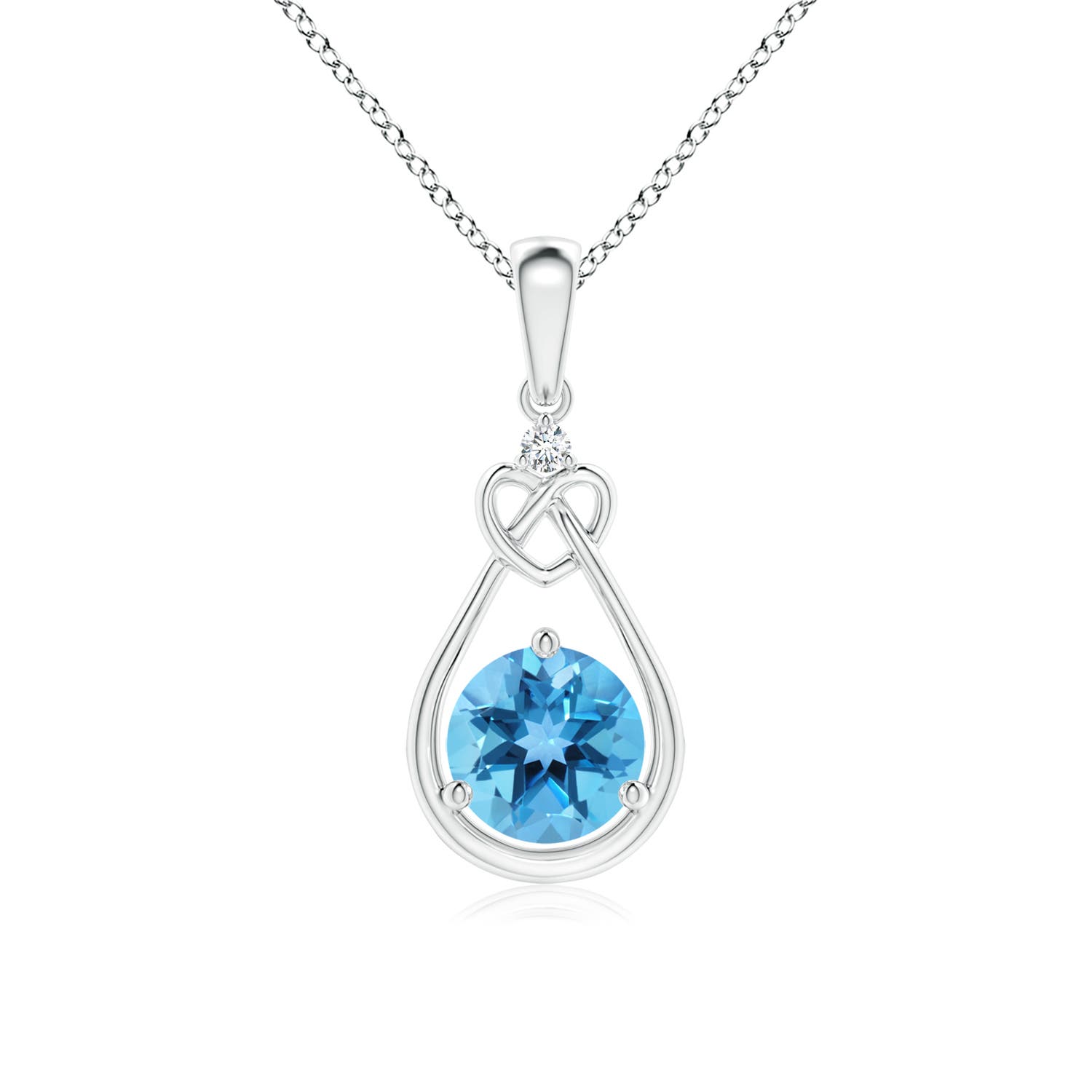 AA - Swiss Blue Topaz / 0.96 CT / 14 KT White Gold