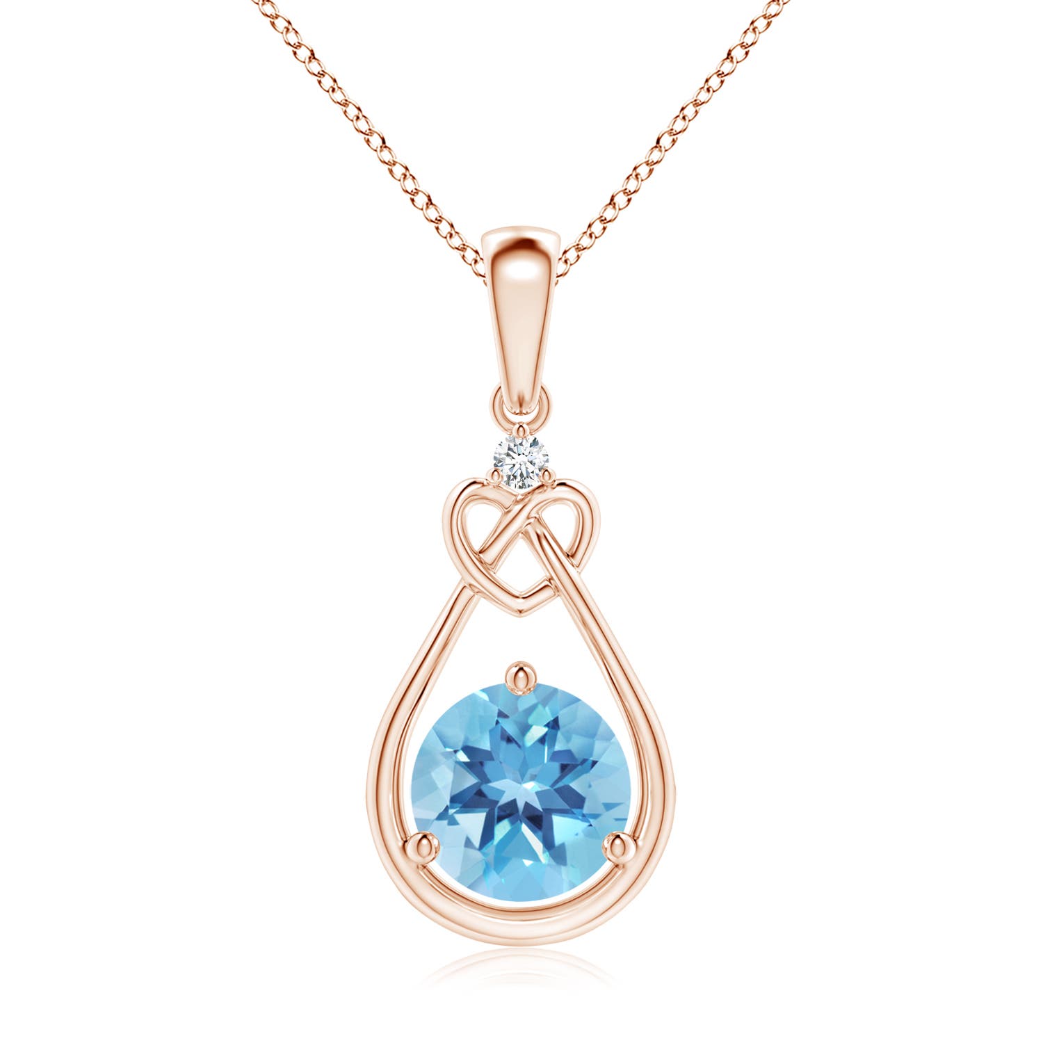 A - Swiss Blue Topaz / 1.57 CT / 14 KT Rose Gold