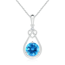 Heart Platinum Swiss Blue Topaz Necklaces and Pendants