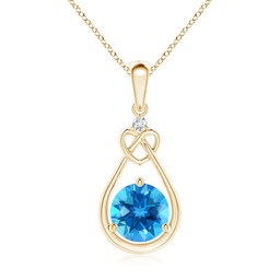 Dangle Yellow Gold Swiss Blue Topaz Necklaces & Pendants
