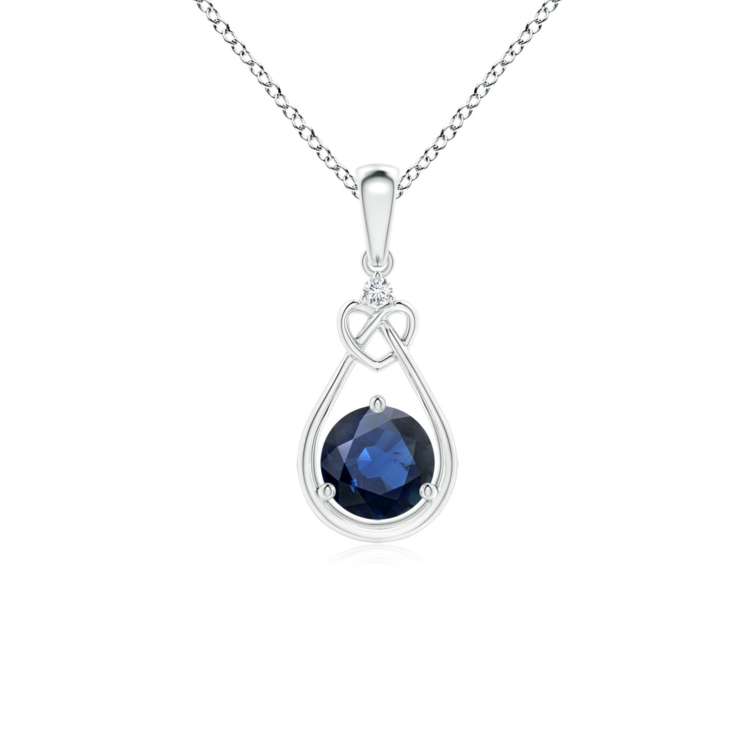 AA - Blue Sapphire / 0.61 CT / 14 KT White Gold
