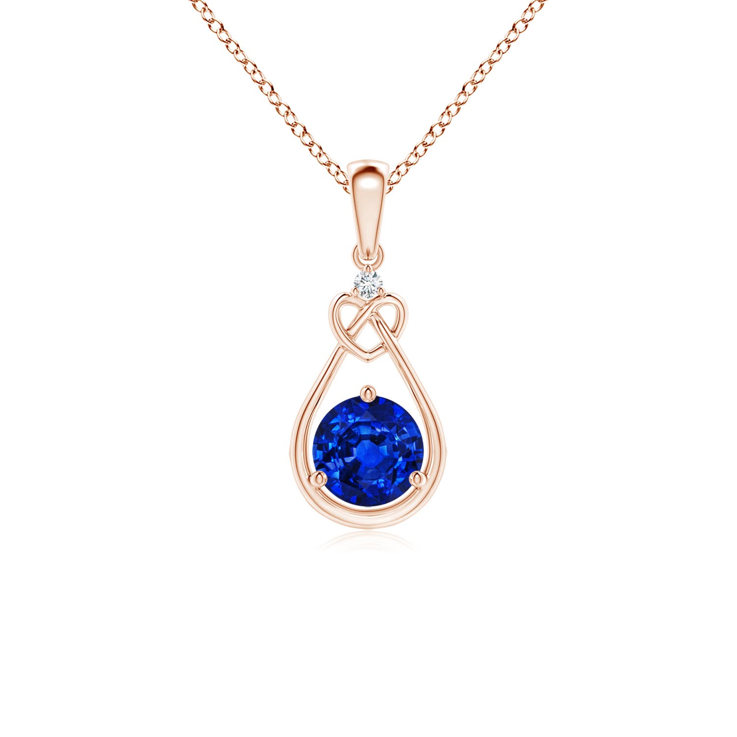 AAAA - Blue Sapphire / 0.61 CT / 14 KT Rose Gold