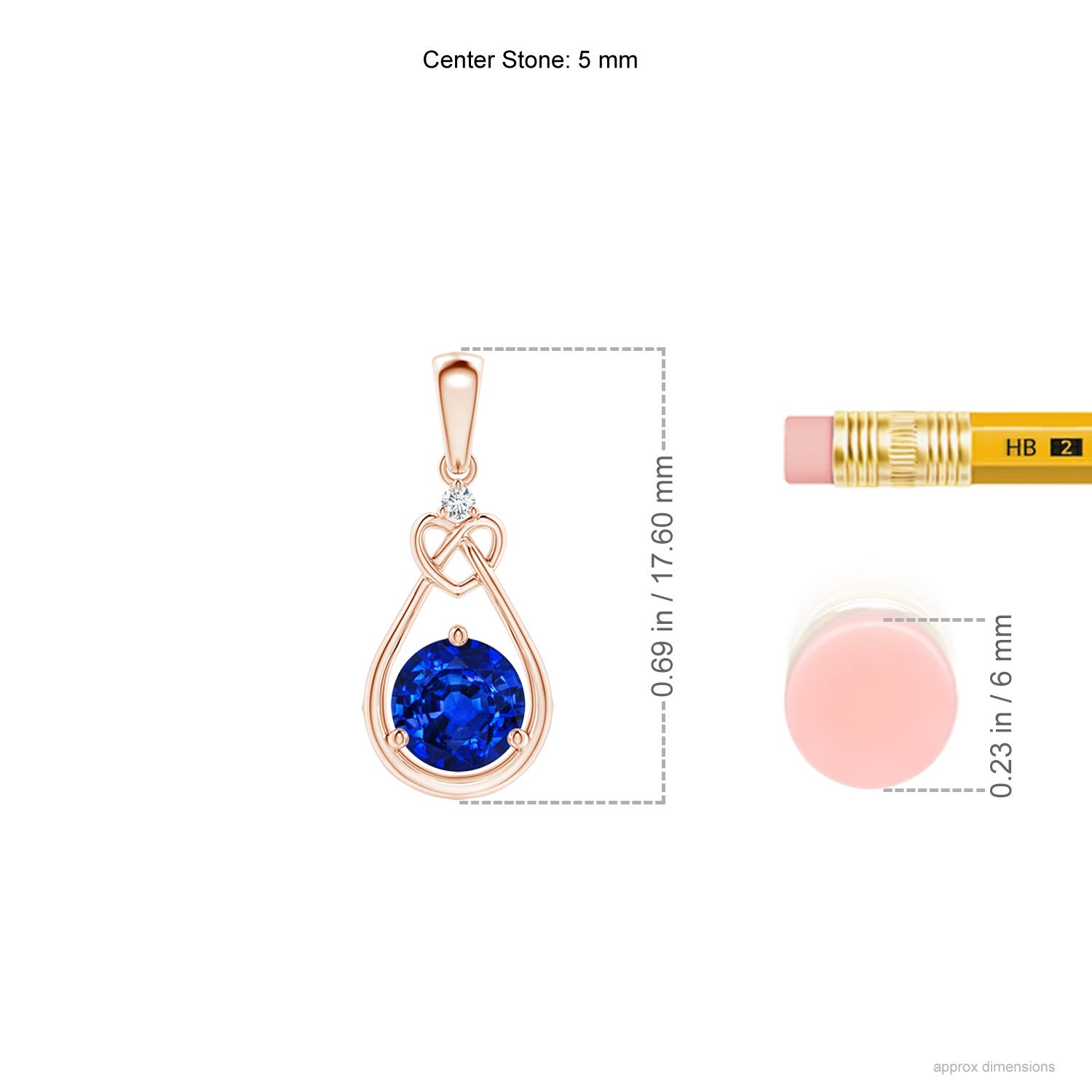 AAAA - Blue Sapphire / 0.61 CT / 14 KT Rose Gold