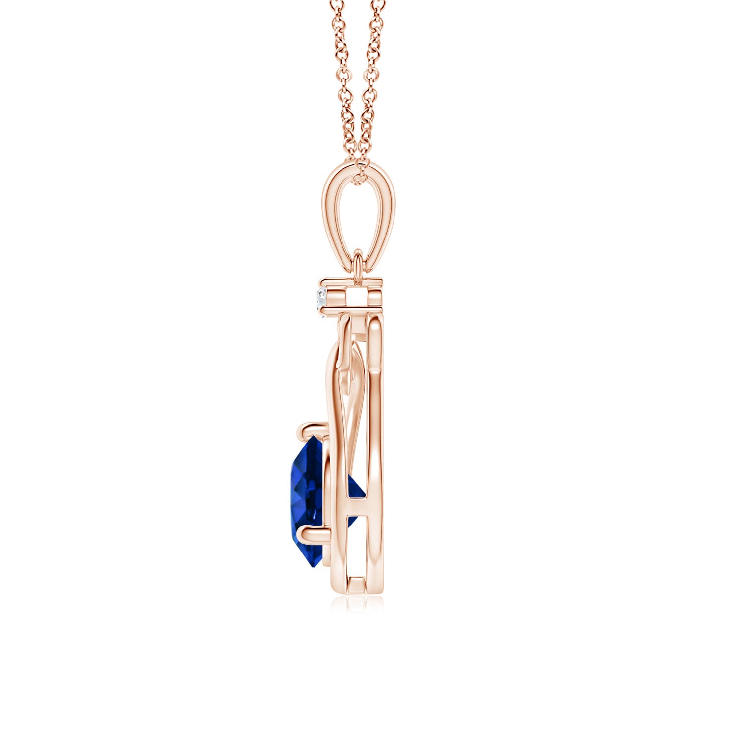 AAAA - Blue Sapphire / 1.01 CT / 14 KT Rose Gold